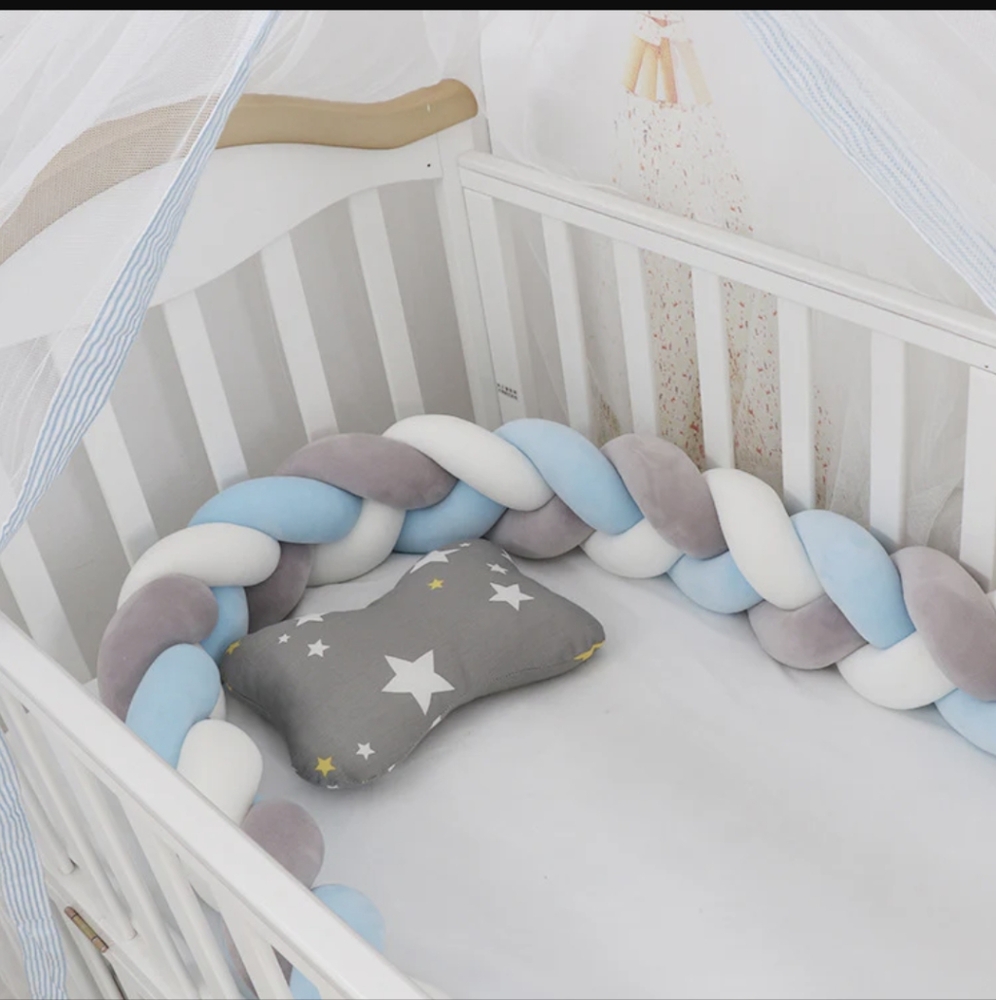 Braided crib bumper